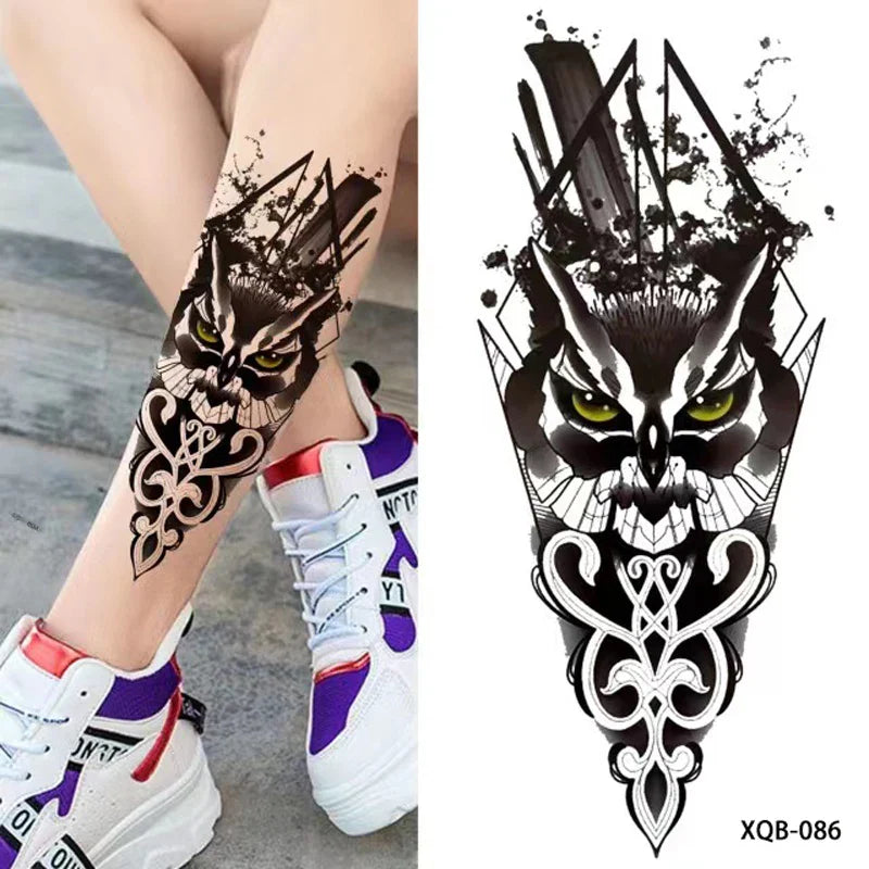 sengpan Black Forest Animal Temporary Tattoos for Men Wolf Tattoo Stickers Tiger Skull Skeleton Fake Tattoo for Women Arm Sleave