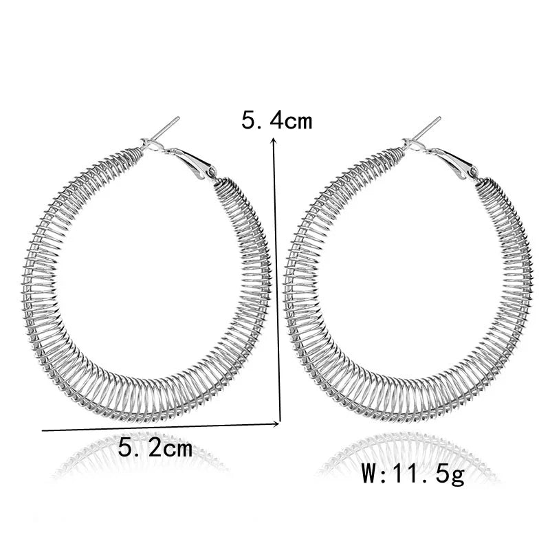 sengpan Hiphop Exaggerated Irregular Metal Dangle Earrings Spiral Twist Knot Geometry Round Smooth Rock Ear Brincos Jewelry Gift