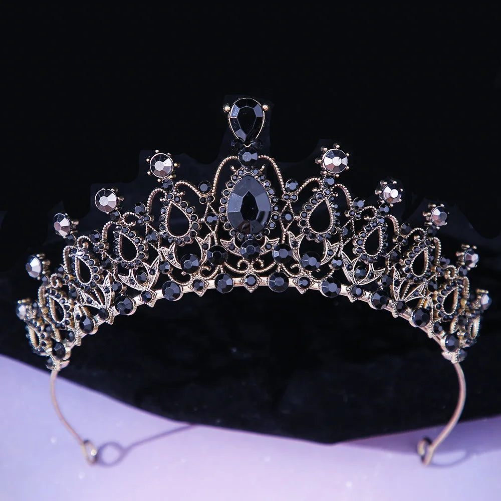 sengpan Baroque Vintage Princess Queen Bridal Crown Headwear Crystal Tiara For Women Wedding Crown Hair Dress Accessories Jewelry