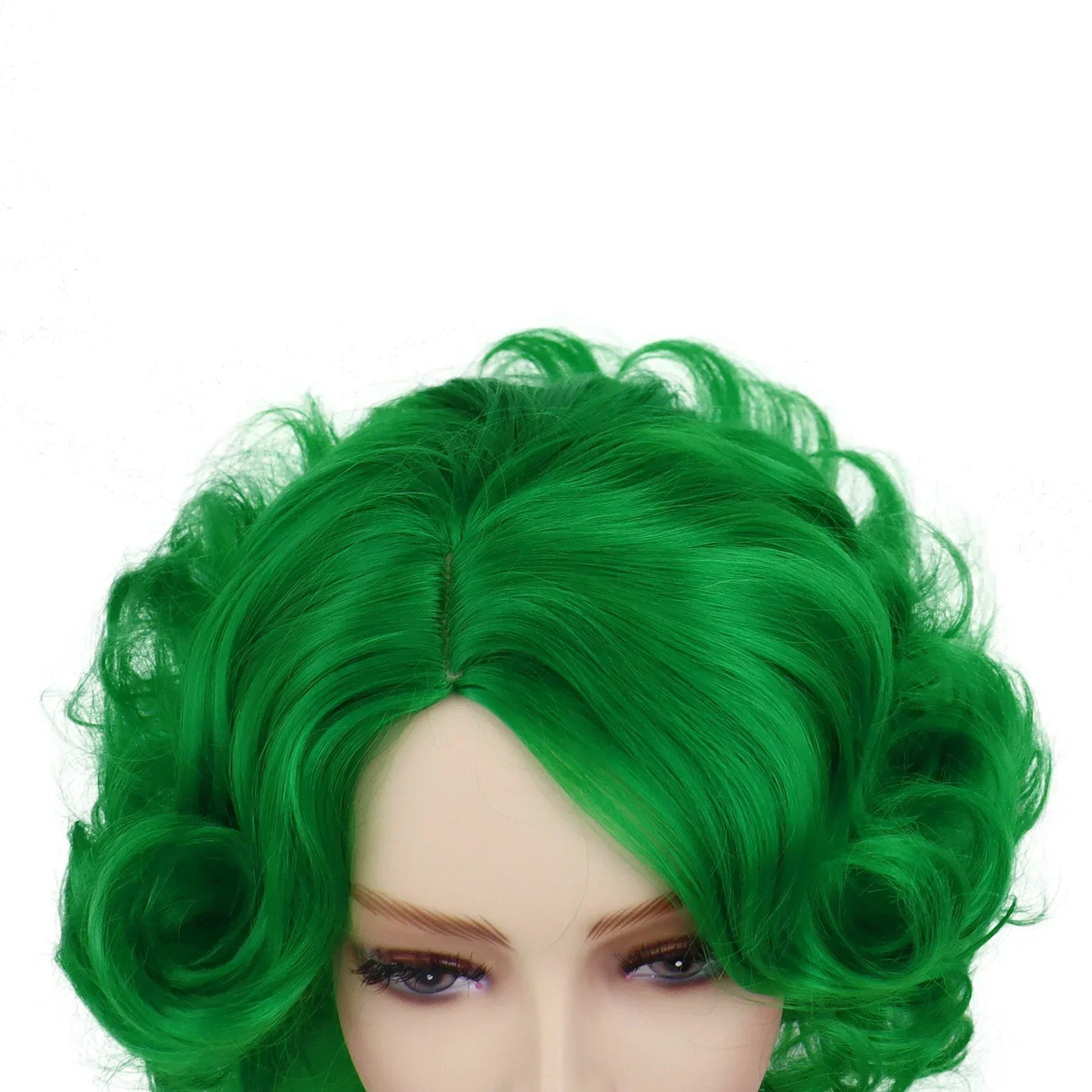 sengpan Cosplay Wig Green Wigs for Women Synthetic Short Curly Wig St. Patrick's Day Costume Party Harajuku Anime Lolita Wig