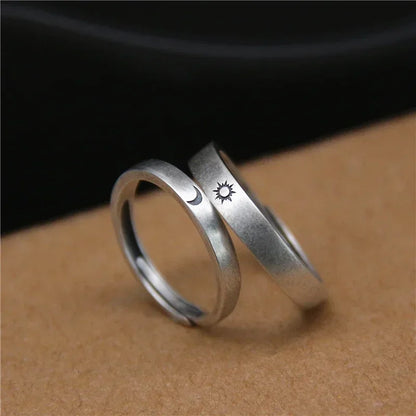 sengpan Sun Moon Couple Rings Set Open Adjustable Ring Eachother Lovers Minimalist ring gift Engagement Wedding Rings Bride Jewlery