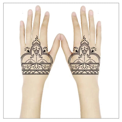 sengpan Black Henna Tattoo Stickers for Hands Temporary Tattoos for Women Body Lace Tatoo Temporari Waterproof Fake Tattoo Hena