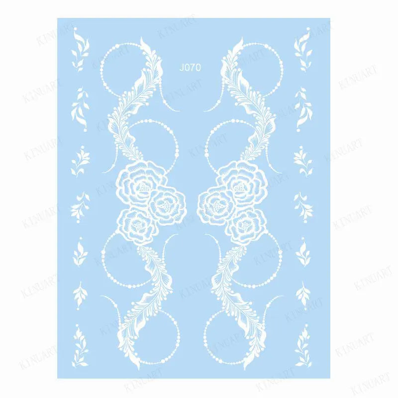 sengpan White Henna Tattoo Sticker Waterproof Temporary Tattoos for Women Body Art Mehndi Stickers for Hand Wedding Party Hena Tattoo