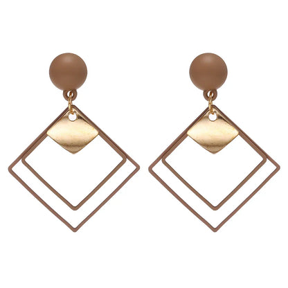 Lianfudai 2024 Korean Long Statement Geometric Triangle Tassel Dangle Drop Earrings For Women Earrings Fashion Jewelry Oorbellen Brincos