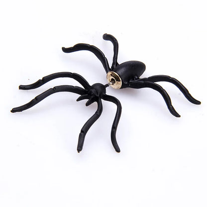 sengpan Punk Street Handsome Personality Alternative Black Spider Earstuds Exaggerate Halloween Funny Earstuds Bar Party Accessories