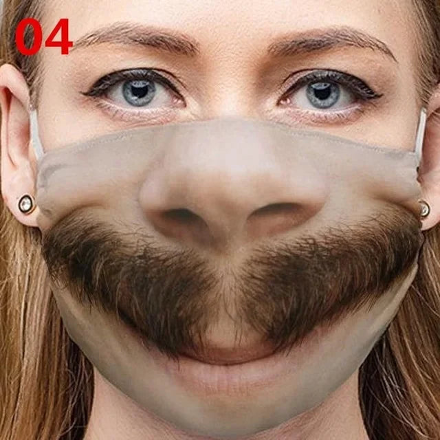 sengpan NEW Funny Men Women Face Mask Adults Funny Pattern Cotton Mouth Masks Outdoor Masque Lavable Mask for Face Halloween Cosplay