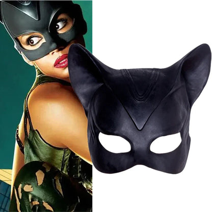 sengpan Sexy Cat Woman Selina Kyle Latex Mask Superhero Movie Cosplay Costume Halloween Party Masks