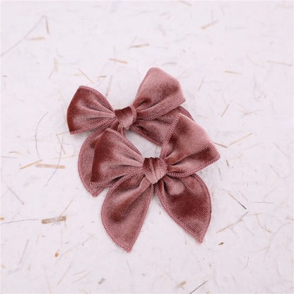 sengpan Small Velvet Fable Bow Hair Clips for Toddler Baby Girl Kids Christmas Velvet Hair Bow Alligator Clips Accessories