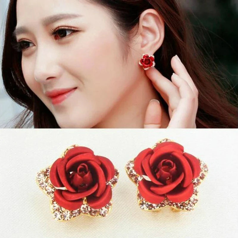 sengpan Cute New Flower Bee Asymmetric Earrings Fashion Zircon Earrings Jewelry Punk Lmitation Pearl Stud Earrings For Women Girls Gift