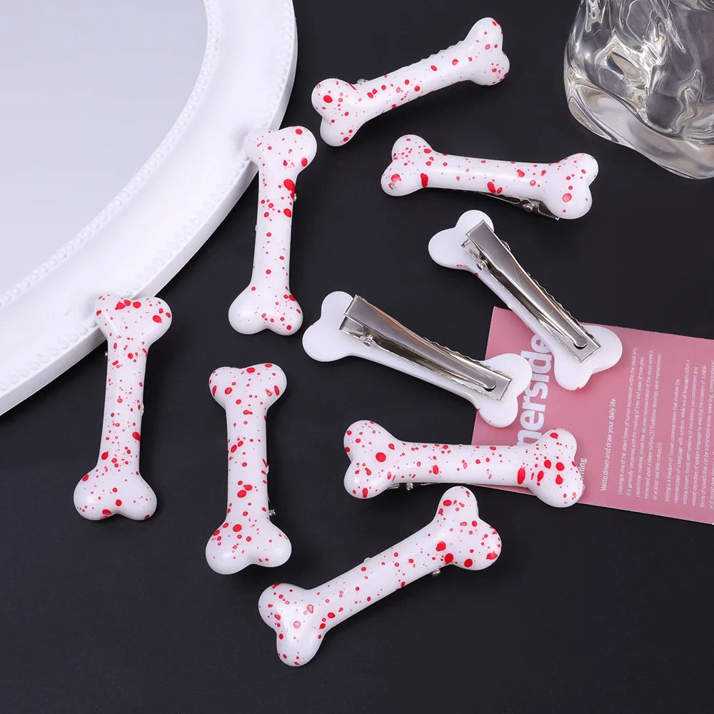 sengpan Halloween Anime Headwear Gothic Y2K Hair Pins Cosplay Cute Bone Hair Clip Lolita Girl Hairpin Cosplay Costume Prop Accessories