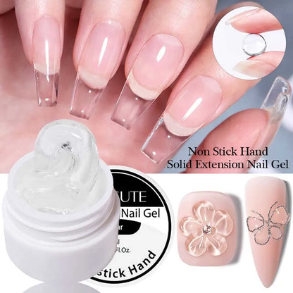 sengpan 8ML Clear Non Stick Hand Solid Extension Nail Gel Polish Carving Flower Nail Art Construction UV Gel Acrylic Varnishes