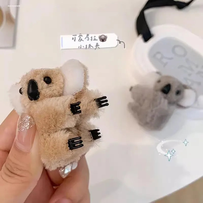 sengpan Plush Koala Bear Hair Claw Cute Hair Clips Hairpins Cute Animal Hair Clip for Girls Headwear Koala Barrettes Accessories