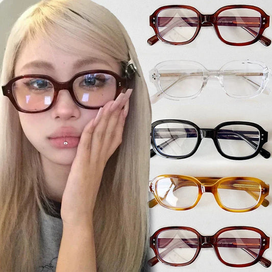 sengpan Retro Square Frame Eyeglass Women Red Computer Reading Glasses Clear Blue Light Blocking Eyewears Vintage Decorative Goggles