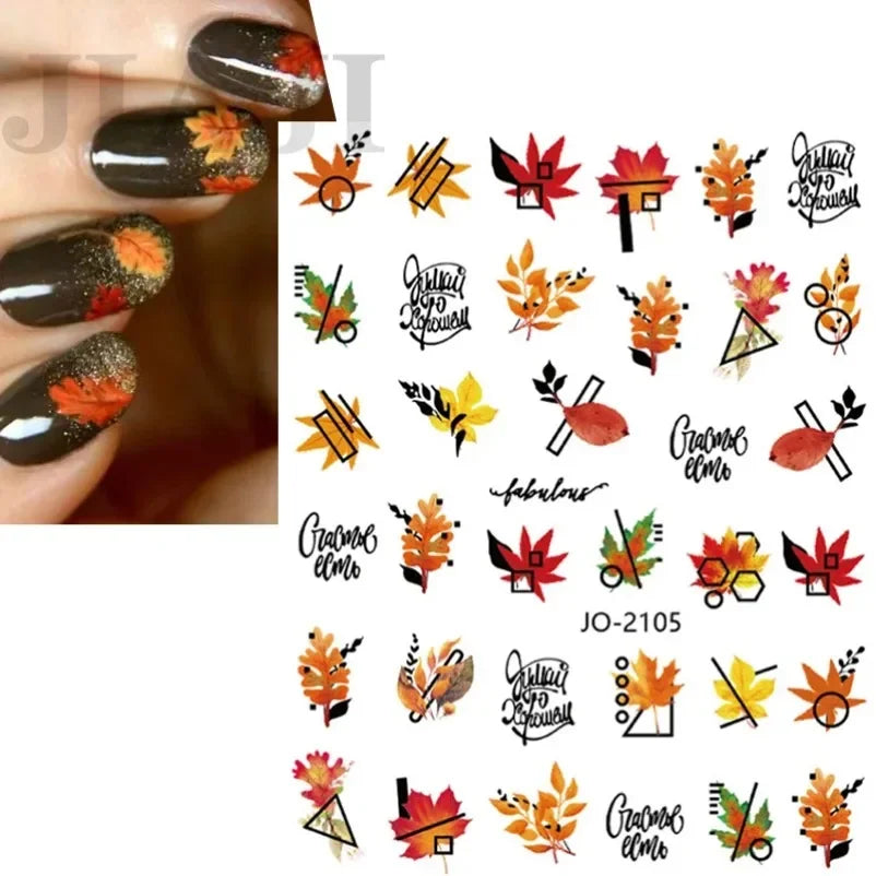 sengpan Simple Flowers 3D Nail Stickers Spring Summer Blossom Floral Tulip Fruit Nail Art Decals Adhesive Sliders Manicure Decorations