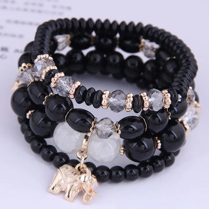 sengpan  Bohemian White Crystal Beads Strand Bracelets For Women Girls Ethnic Tree Of Life Charm Wrap Bracelet Pulseira Feminina