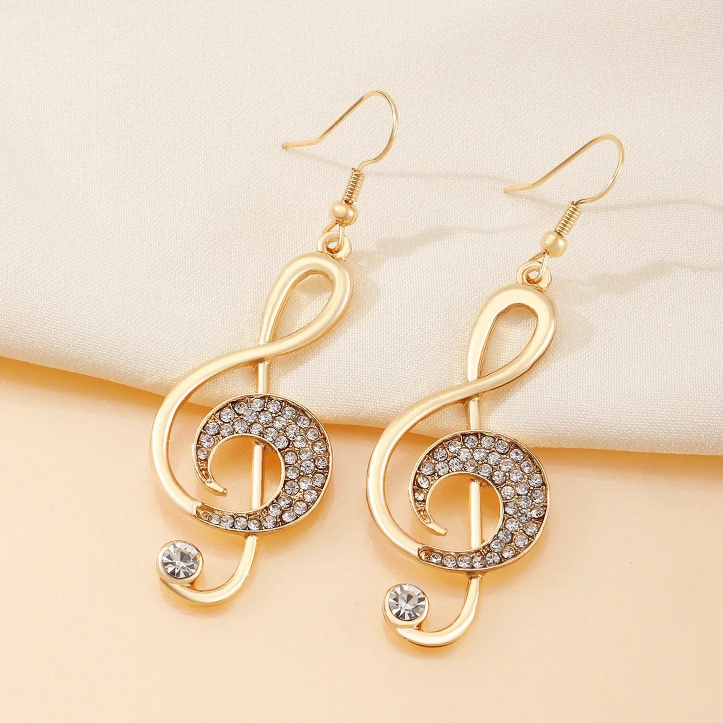 sengpan European And American Elegant Temperament Zircon Note Earrings Cross-border Creative Asymmetrical Fashion Earrings Wholesale