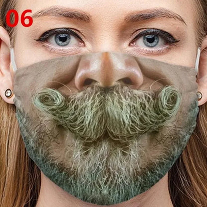 Lianfudai NEW Funny Men Women Face Mask Adults Funny Pattern Cotton Mouth Masks Outdoor Masque Lavable Mask for Face Halloween Cosplay