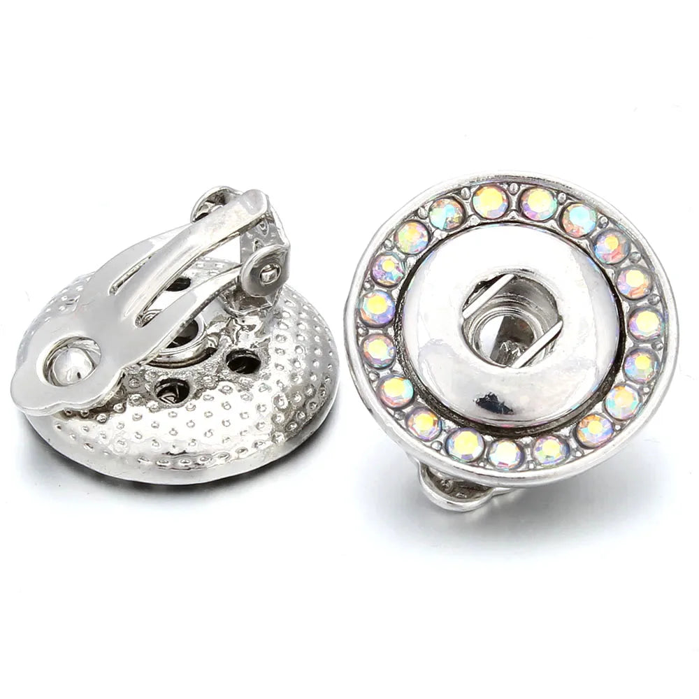 Lianfudai New 12mm Snap Jewelry Earring Metal 12mm Snap Button Earrings Eardrop Mini Snap Earring Charm Buttons