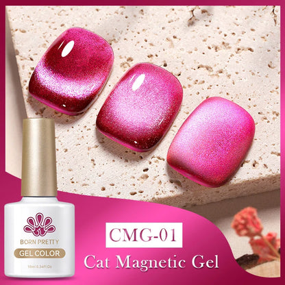 sengpan 10ml Double Light Reflective Glass Cat Magnetic Gel Sparkling Rainbow Color Gel Nail Polish Varnis Semi Permanent