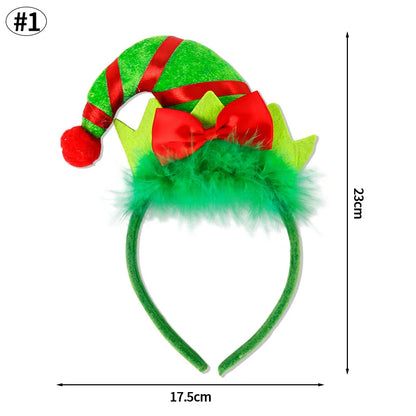 sengpan Christmas Bowknot Headband Cute Elk Snowman Bow Hair Hoop Xmas Hairband Hair Accessories 2025 Christmas Decor Supplies