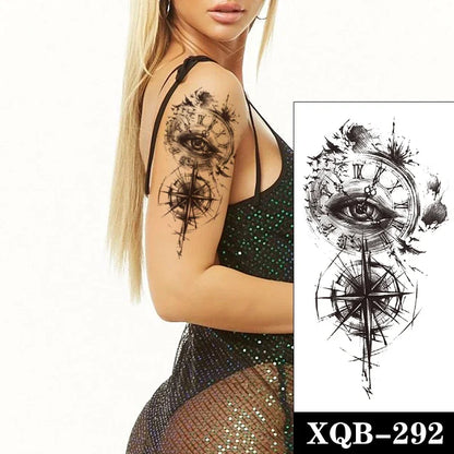 sengpan Waterproof Temporary Tattoo Sticker Black Realistic Tiger Line Totem Design Fake Tattoos Flash Tatoos Arm Body Art for Women Men