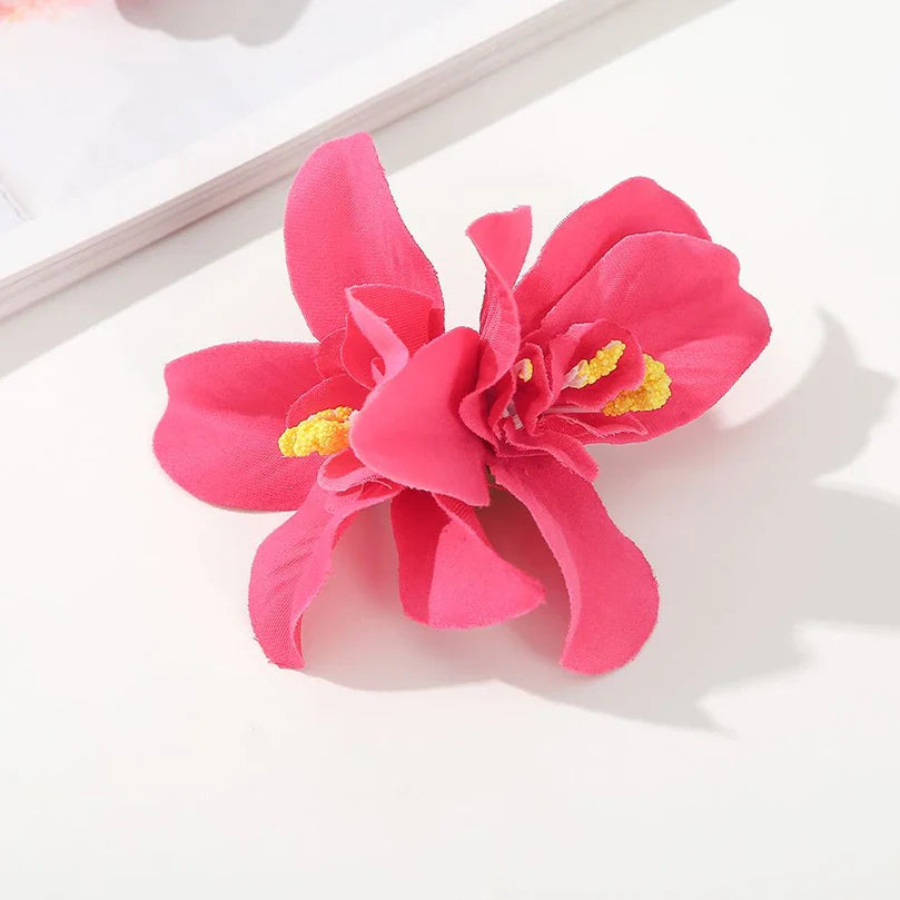 sengpan Bohemia Canna Flowers Samll Hair Clips Hawaii Bridal Flowers Hair Clips Hairpins Barrette For Wedding Hair Accessories