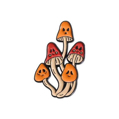 sengpan Horror Mushroom Enamel Pins Halloween Pumpkin Ghost Brooches Lapel Backpack Badges Punk Gothic Jewelry Gift For Kids Friends