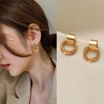 sengpan New Fashion Classic Simple Multi Style Luxury Earrings Temperament Retro Earrings For Women Party Jewelry