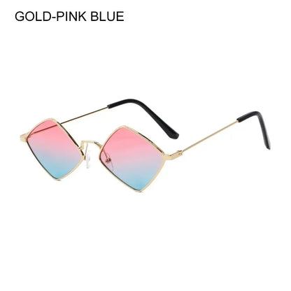 sengpan Summer Women Sunglasses Irregular Vintage Small Frame Rhombus Ladies Sunglasses Shades Retro Alloy Eyewear Black