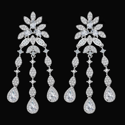 2024 New 4-piece Bride Zirconia Full Set Women's Party Jewelry Set Luxury Dubai Nigeria CZ Crystal Wedding Jewelry Set