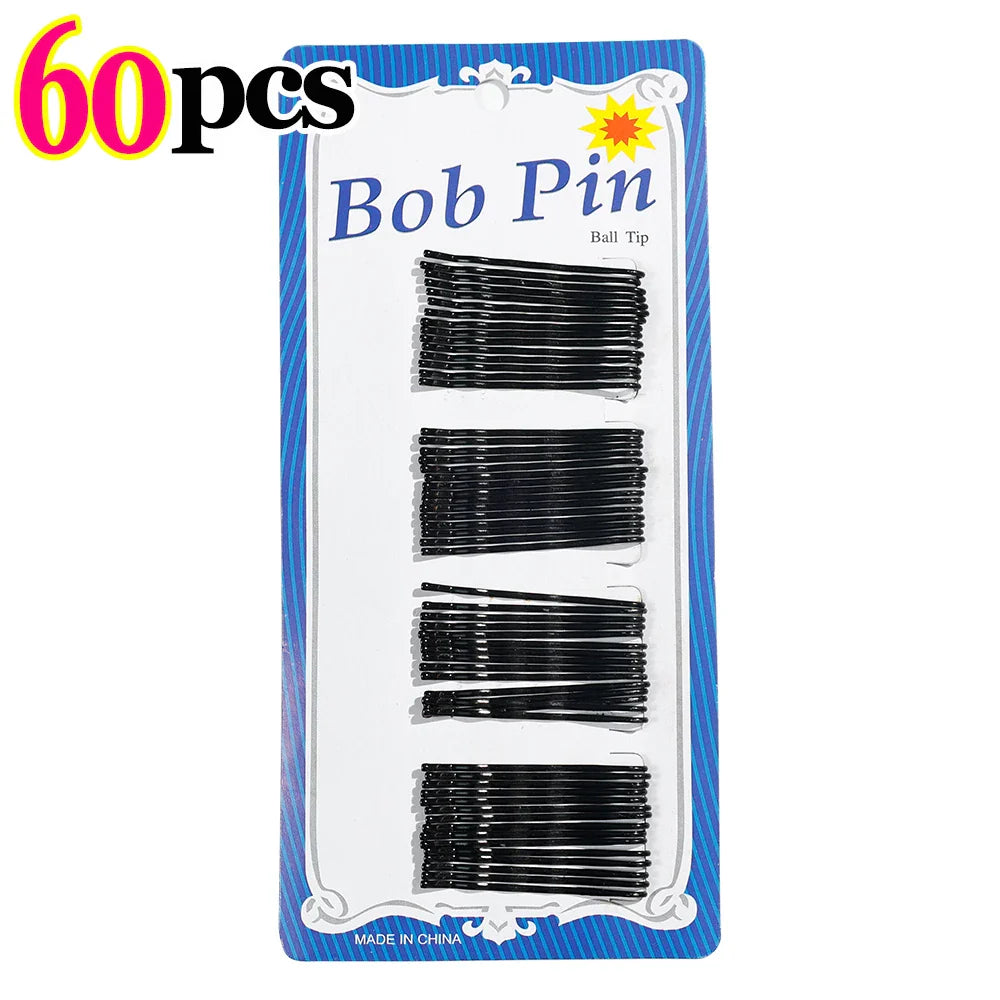 sengpan 60/120Pcs/Pack Black Hair Clip Lady Hairpins Curly Wavy Grips Women Hairstyle Hairpins Girls Bobby Pins Styling Hair Accessories