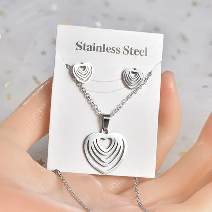 sengpan 2024 New Stainless Steel Fashion Vintage Earrings Pendant Hip Hop Versatile Set Jewelry Gift Wholesale