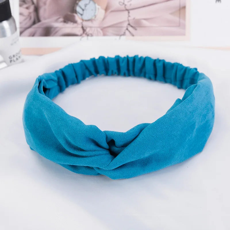 Lianfudai 2024 New Design Fashion Women Summer Style Headbands Bohemian Girl Cross Turban Bandage Bandanas Hairbands Hair Accessories