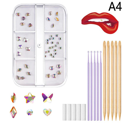 sengpan 1Set Dental Tooth Gems Crystal Diamond Ornament Diy Tools Various Shapes Color Teeth Jewelry Denture Acrylic