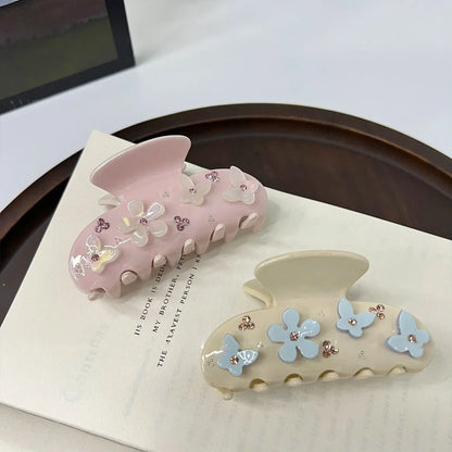 sengpan New Mini Acetate Hair Clip Flower Butterfly Barrettes Crab Hair Clip for Women Girls Hair Claw Fashion Hair Accessories