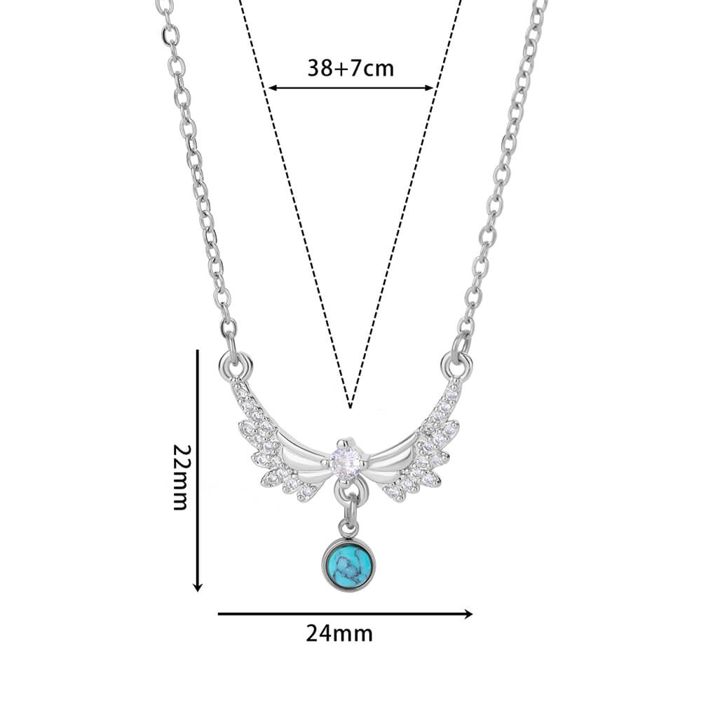 sengpan Shiny Zircon Angel Wing Necklace for Women Stainless Steel Opal Pendant Necklaces New Trend Romantic Wedding Jewelry collar