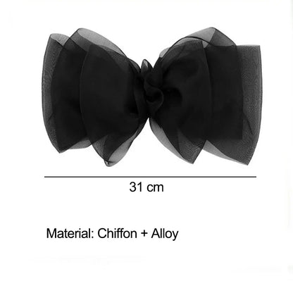 sengpan Big Hair Bows Chiffon Solid Color Large Bowknot Hairpins Spring Clamp Clip for Women Fashion Korea Headwear Accessories New