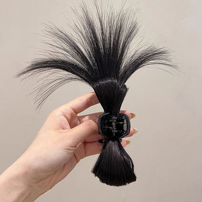 sengpan Women Half-tie Hair Claw Feather Shuttlecock Head Lazy Meatball Head Crab Clip Wig Catch Clip High Ponytail Hair Accessories