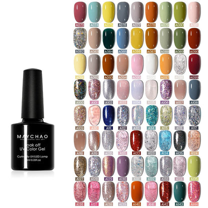 sengpan - 146 Colors Gel Nail Polish 7.3ml New Shiny Glitter Gel Polish Manicure Varnish Semi Permanent Soak Off UV LED Nail Art