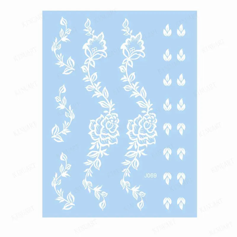 sengpan White Henna Tattoo Sticker Waterproof Temporary Tattoos for Women Body Art Mehndi Stickers for Hand Wedding Party Hena Tattoo