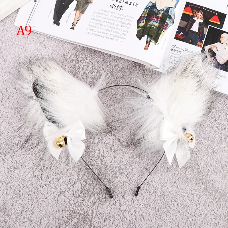 sengpan Animal Cute Cat Ears Halloween Headband Women Kawaii Anime Hair Hoop Halloween Cosplay Party Costume Hair Accessories