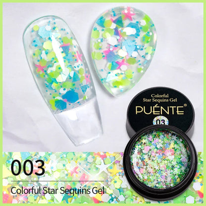 sengpan Sparkling Summer Glitter Sequins Gel Nail Polish 5ML Cream Puff Gel Soak Off UV Nail Gel Semi-permanent Varnish For Manicure