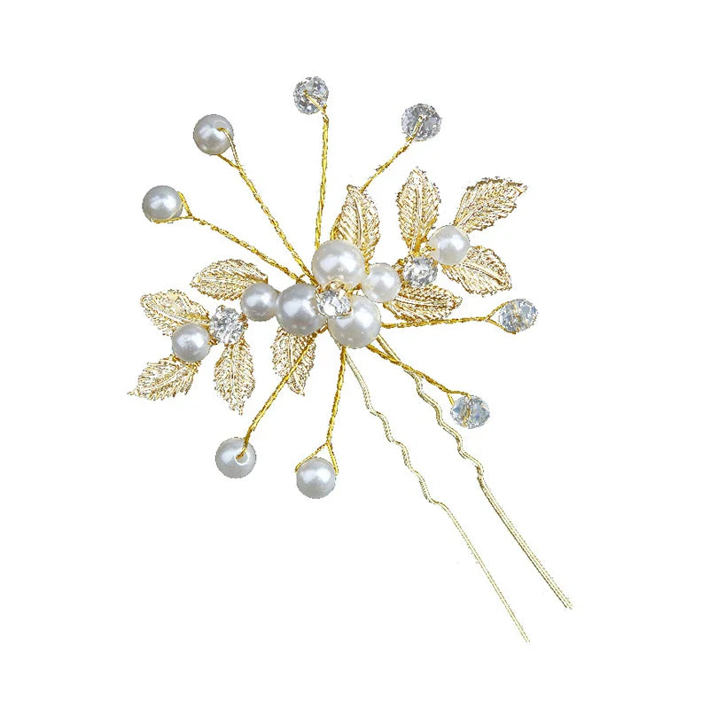 sengpan Women Elegant Hair Comb Clip Beautiful Floral Wedding Pearl Crystal Bridesmaid Bridal Hair Comb Hairpin Jewelry Hair Accessories