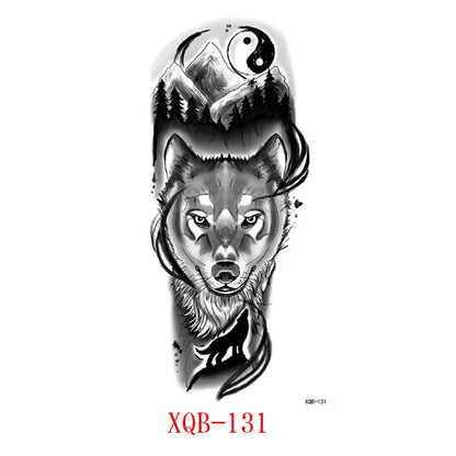 sengpan Black Forest Animal Temporary Tattoos for Men Wolf Tattoo Stickers Tiger Skull Skeleton Fake Tattoo for Women Arm Sleave