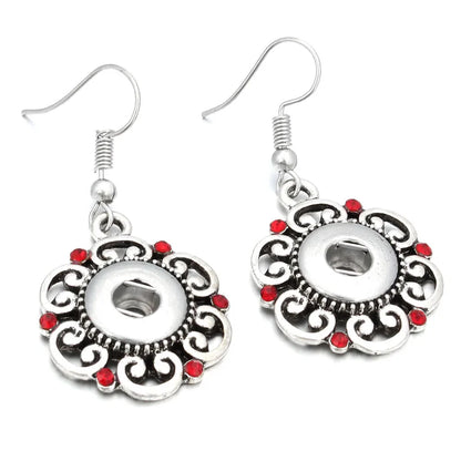 Lianfudai New 12mm Snap Jewelry Earring Metal 12mm Snap Button Earrings Eardrop Mini Snap Earring Charm Buttons