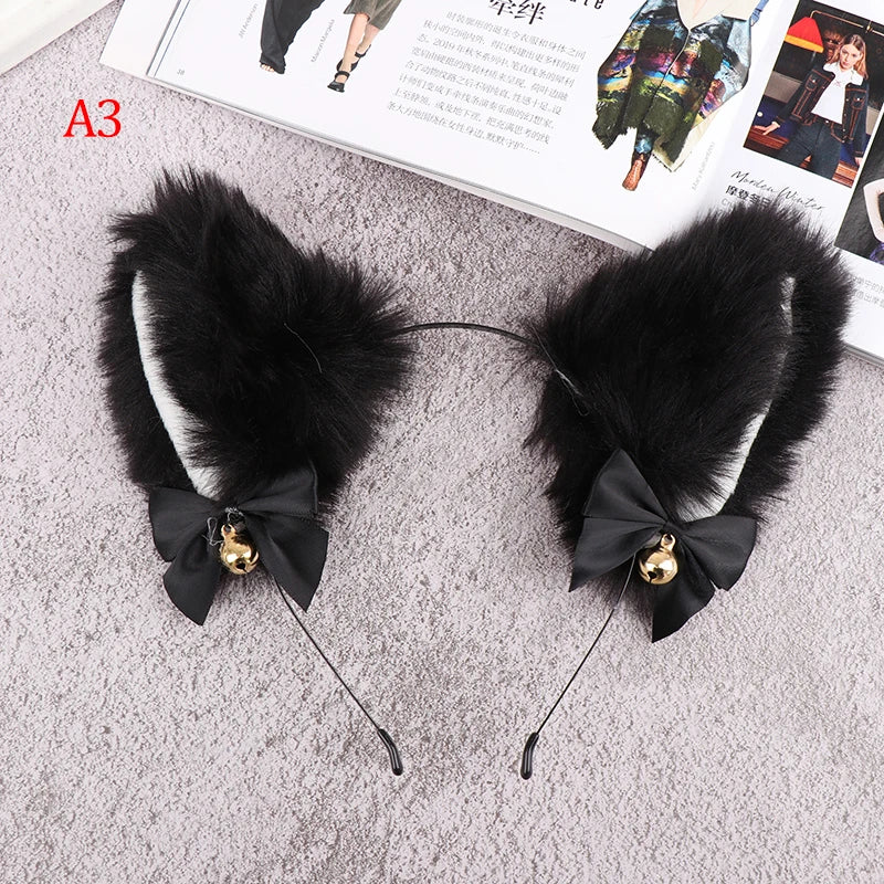 sengpan Animal Cute Cat Ears Halloween Headband Women Kawaii Anime Hair Hoop Halloween Cosplay Party Costume Hair Accessories