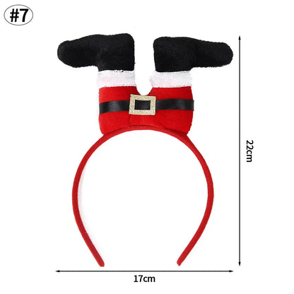 sengpan Christmas Bowknot Headband Cute Elk Snowman Bow Hair Hoop Xmas Hairband Hair Accessories 2025 Christmas Decor Supplies