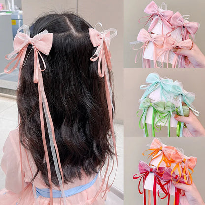 sengpan New Fashion Kids Bow Strap Hairpin Baby Weaving Headwear Long Beauty Girls Hairpins Fashion Children's Hair Accessories