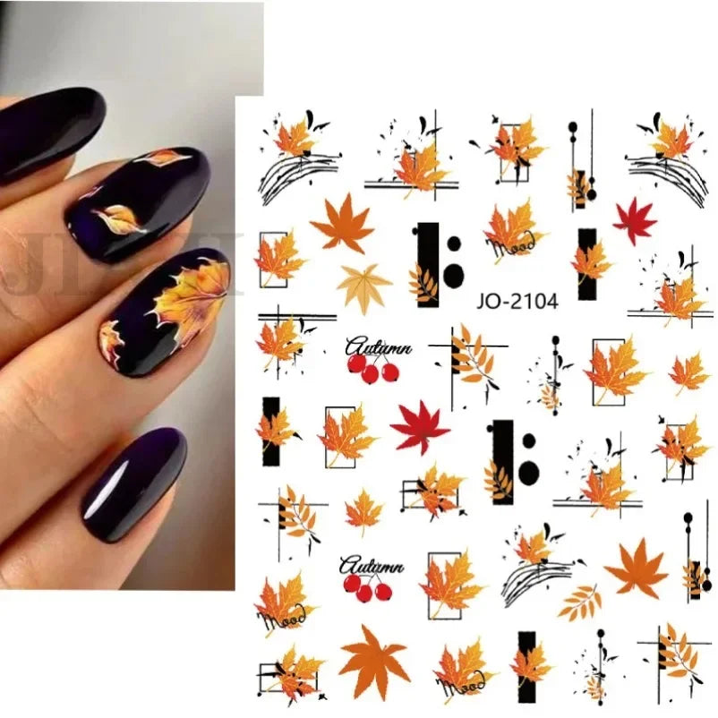 sengpan Simple Flowers 3D Nail Stickers Spring Summer Blossom Floral Tulip Fruit Nail Art Decals Adhesive Sliders Manicure Decorations