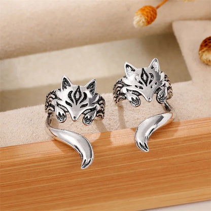 sengpan New Trendy Fox Shape Clip Earrings for Women Antique Silver Color Ear Cuff Earrings Girl Statement Jewelry